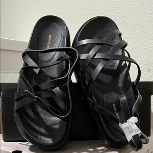 PrettyLittleThing Black Strappy Sandals